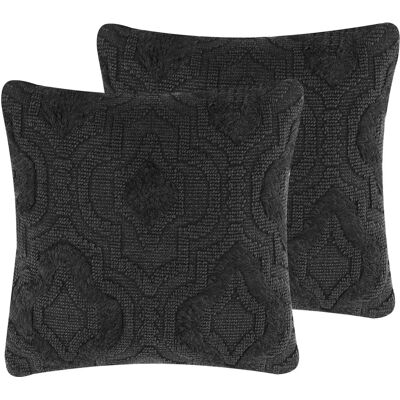 Beliani Set aus 2 Graue Baumwollkissen - Dekorative Accessoires Beliani Set aus 2 Graue Baumwollkissen - Dekorative Accessoires