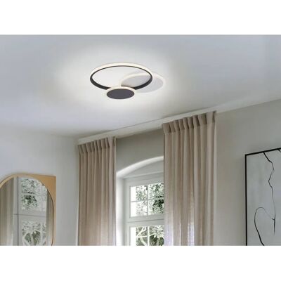 Lampada da soffitto Beliani Nero e Bianco in alluminio e acrilico Luce LED Integrata Forma rotonda Decorativa Moderna Lampada da soffitto Beliani Nero e Bianco in alluminio e acrilico Luce LED Integrata Forma rotonda Decorativa Moderna