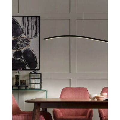 Lampadario moderno Beliani in acciaio nero con luce LED onda - Lampadario Lampadario moderno Beliani in acciaio nero con luce LED onda - Lampadario