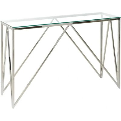 Table Console Silver WESO de Beliani - Design Géométrique Moderne - Publicité Table Console Silver WESO de Beliani - Design Géométrique Moderne - Publicité
