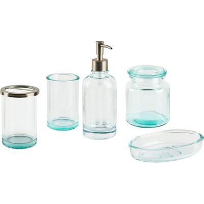 Beliani Ensemble de 5 Accessoires de Salle de Bain en Verre Vert - Publicité Beliani Ensemble de 5 Accessoires de Salle de Bain en Verre Vert - Publicité