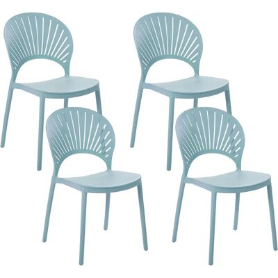 Set 4 Vaaleansinisiä Muovisia Pihatuoleja - Pihatuolit Set 4 Vaaleansinisiä Muovisia Pihatuoleja - Pihatuolit