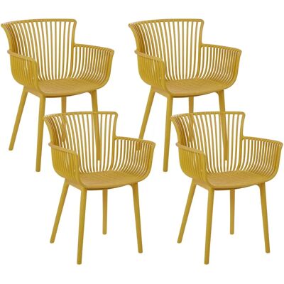 Ensemble de 4 Chaises de Salle à Manger en Plastique Jaune - Chaises de Salle à Manger - Publicité Ensemble de 4 Chaises de Salle à Manger en Plastique Jaune - Chaises de Salle à Manger - Publicité