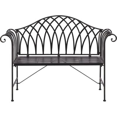 Beliani Outdoor Garden Bench Black Metal 130 cm 2 Seater - Panchina da Giardino Beliani Outdoor Garden Bench Black Metal 130 cm 2 Seater - Panchina da Giardino