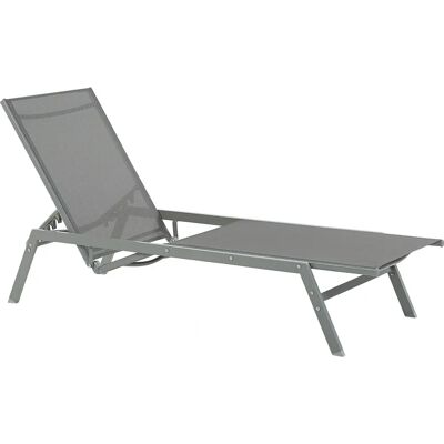 Beliani Sun Lounger Grey Steel Frame Textile Seat Adjustable Backrest - Sun Lounger Beliani Sun Lounger Grey Steel Frame Textile Seat Adjustable Backrest - Sun Lounger