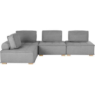Beliani Sofá Esquinero Modular Gris - 4 Plazas Estilo Escandinavo Beliani Sofá Esquinero Modular Gris - 4 Plazas Estilo Escandinavo