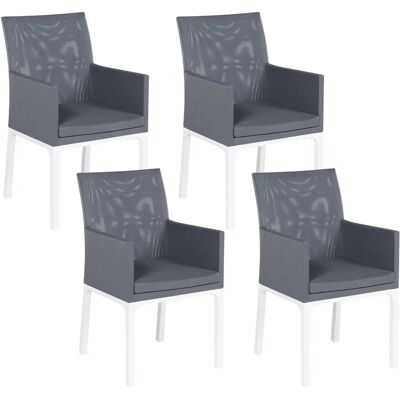 Beliani Ensemble de 4 chaises de jardin gris foncé - Mobilier d'extérieur - Publicité Beliani Ensemble de 4 chaises de jardin gris foncé - Mobilier d'extérieur - Publicité