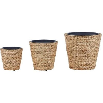 Conjunto de 3 Macetas de Jacinto de Agua Beliani - Interior y Exterior Estilo Boho Rústico Conjunto de 3 Macetas de Jacinto de Agua Beliani - Interior y Exterior Estilo Boho Rústico