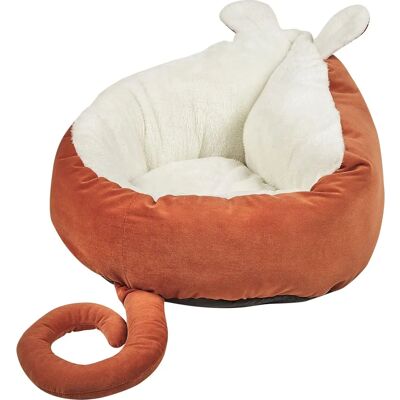Beliani HASSA Velvet Pet Bed - 50x45cm, Orange, Mouse Shape Beliani HASSA Velvet Pet Bed - 50x45cm, Orange, Mouse Shape