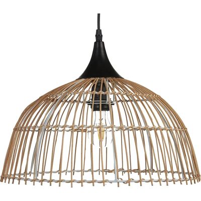 Lampada a sospensione in rattan Beliani - Beige naturale - Illuminazione boho Lampada a sospensione in rattan Beliani - Beige naturale - Illuminazione boho