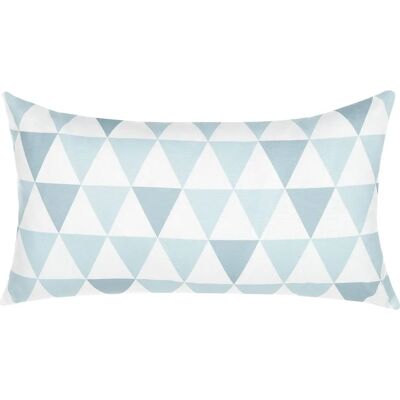 Beliani Juego de 2 Cojines Exteriores Azul y Blanco Patrón Triángulo 40x70cm Beliani Juego de 2 Cojines Exteriores Azul y Blanco Patrón Triángulo 40x70cm