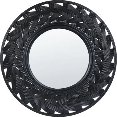 Beliani Wandspiegel Schwarz Synthetischer Rahmen ø 60 cm Großer Modernes Design Beliani Wandspiegel Schwarz Synthetischer Rahmen ø 60 cm Großer Modernes Design