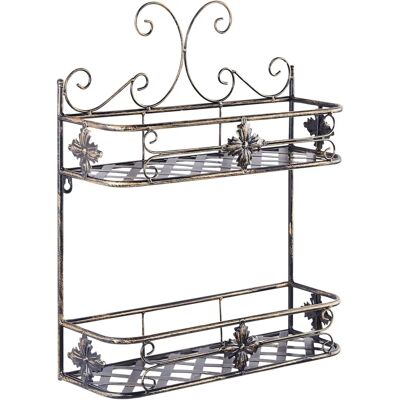 Beliani Estantería de Pared para Baño Negra Metal 52 x 42 cm - Estantería de Pared Beliani Estantería de Pared para Baño Negra Metal 52 x 42 cm - Estantería de Pared
