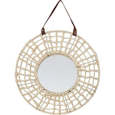 Beliani Wandspiegel PALACI 60 cm Natur - Wandspiegel Beliani Wandspiegel PALACI 60 cm Natur - Wandspiegel