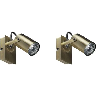 Beliani Set aus 2 Wandleuchten Messing Verstellbarer Arm Industriell - Wandleuchte Beliani Set aus 2 Wandleuchten Messing Verstellbarer Arm Industriell - Wandleuchte