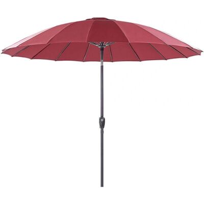 Beliani Parasol - 255 cm Tummanpunainen UV-suojattu Ulkokatto Beliani Parasol - 255 cm Tummanpunainen UV-suojattu Ulkokatto