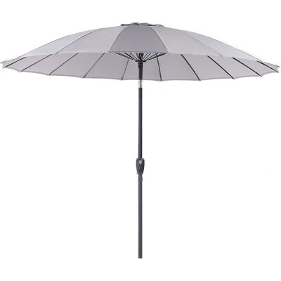 Beliani Puutarha Auringonvarjo - 255cm Vaaleanharmaa Octagon Muoto Beliani Puutarha Auringonvarjo - 255cm Vaaleanharmaa Octagon Muoto
