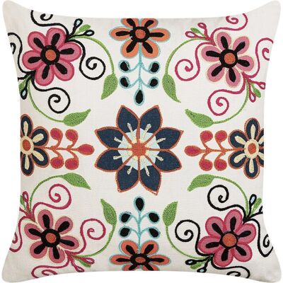 Beliani Kissen Mehrfarbig Blumenmuster 50x50cm - Kissentyp Beliani Kissen Mehrfarbig Blumenmuster 50x50cm - Kissentyp