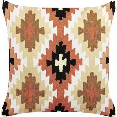 Beliani Handmade Mehrfarbig Baumwollkissen 50x50cm - Geometrisches Muster - Boho Stil Beliani Handmade Mehrfarbig Baumwollkissen 50x50cm - Geometrisches Muster - Boho Stil