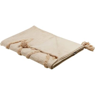 Beliani Puuvillapeite beige MORBI - Peite Beliani Puuvillapeite beige MORBI - Peite