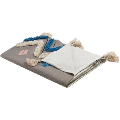 Beliani Baumwolldecke Grau 130 x 180 cm - Decke Beliani Baumwolldecke Grau 130 x 180 cm - Decke