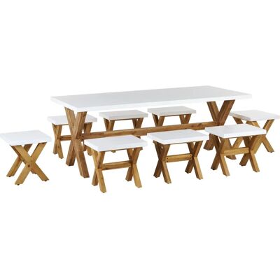 Set da pranzo da giardino Beliani OLBIA Bianco - Design moderno per 8 persone Set da pranzo da giardino Beliani OLBIA Bianco - Design moderno per 8 persone