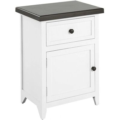 Beliani Yöpöytä Valkoinen Ruskea MDF 40 x 30 x 55 cm Laatikosto Sängyn Yläpuolella Makuuhuone Retro Perinteinen - Yöpöytä Beliani Yöpöytä Valkoinen Ruskea MDF 40 x 30 x 55 cm Laatikosto Sängyn Yläpuolella Makuuhuone Retro Perinteinen - Yöpöytä