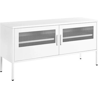 Aparador Blanco de Acero Beliani con 2 Puertas - Muebles Industriales Aparador Blanco de Acero Beliani con 2 Puertas - Muebles Industriales
