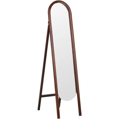 Espejo de pie de madera oscura Beliani - Estilo retro para vestidor Espejo de pie de madera oscura Beliani - Estilo retro para vestidor