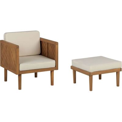 Fauteuil de jardin Beliani avec ottoman - Fauteuil de jardin - Publicité Fauteuil de jardin Beliani avec ottoman - Fauteuil de jardin - Publicité