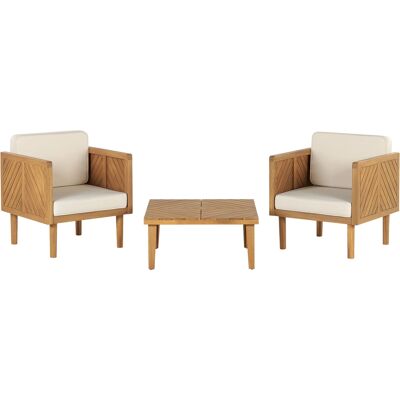 Beliani Light Acacia Wood Outdoor Bistro Set - Outdoor Type Beliani Light Acacia Wood Outdoor Bistro Set - Outdoor Type