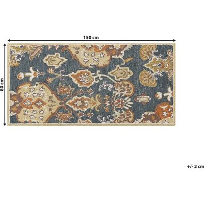 Alfombra de lana multicolor Beliani 80x150cm - Patrón oriental Alfombra de lana multicolor Beliani 80x150cm - Patrón oriental