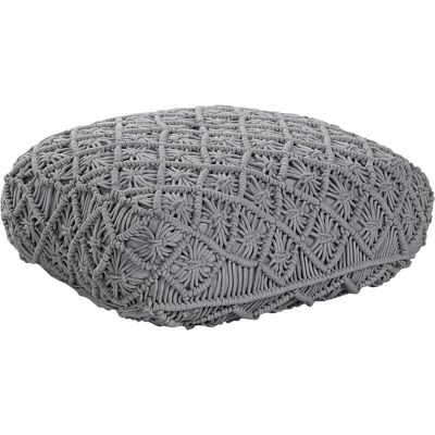 Beliani Lattiatyyny - Harmaa Puuvilla Boho-tyyli 50x20x50 Beliani Lattiatyyny - Harmaa Puuvilla Boho-tyyli 50x20x50