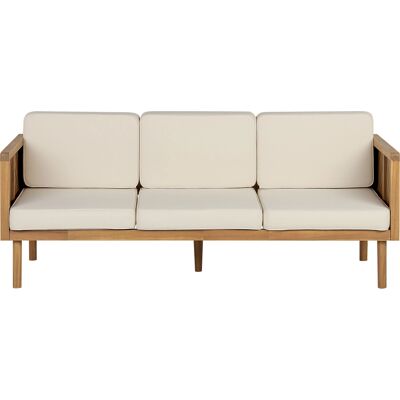 Beliani Garden Sofa Acacia Light Wood 3 Seater - Garden Sofa Beliani Garden Sofa Acacia Light Wood 3 Seater - Garden Sofa