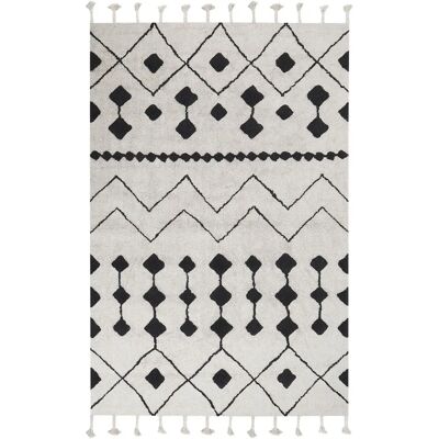 Alfombra de algodón Beliani KHEMISSET - Patrón geométrico - 160x230 cm Alfombra de algodón Beliani KHEMISSET - Patrón geométrico - 160x230 cm