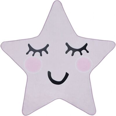 Alfombra infantil rosa con forma de estrella - Decoración para sala de juegos Alfombra infantil rosa con forma de estrella - Decoración para sala de juegos