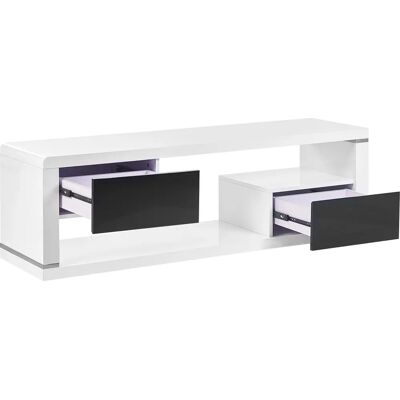Beliani Valkoinen Musta MDF TV-taso - Skandinaavinen Tyyli - 39x43x140 Beliani Valkoinen Musta MDF TV-taso - Skandinaavinen Tyyli - 39x43x140