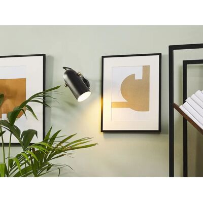 Set di 2 Lampade da Parete in Metallo Nero 17 cm Faretto Regolabile Ufficio Casa Set di 2 Lampade da Parete in Metallo Nero 17 cm Faretto Regolabile Ufficio Casa