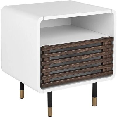 Mesita de Noche Blanca Beliani - Almacenamiento Moderno Mesita de Noche Blanca Beliani - Almacenamiento Moderno