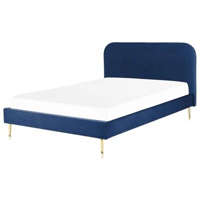 Beliani Sänky Navy Blue Sametti EU Kaksinapoinen - Sänky Beliani Sänky Navy Blue Sametti EU Kaksinapoinen - Sänky