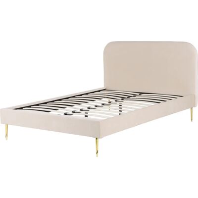 Beliani Sänky Velourin Vaaleanbeige EU Kaksi - Sänky Beliani Sänky Velourin Vaaleanbeige EU Kaksi - Sänky