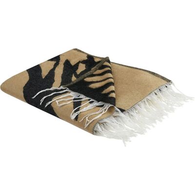 Beliani Blanket Beige and Black - Abstract Pattern Double-Sided - 130x170cm Beliani Blanket Beige and Black - Abstract Pattern Double-Sided - 130x170cm