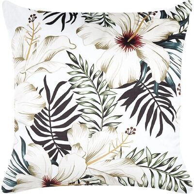 Beliani Coussin Velours Motif Feuille 45 x 45 cm Blanc et Vert - Coussin - Publicité Beliani Coussin Velours Motif Feuille 45 x 45 cm Blanc et Vert - Coussin - Publicité