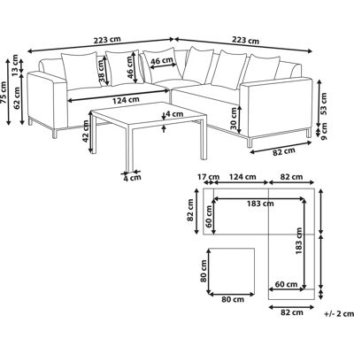 Beliani Ulkotilojen Sohvasarja - Beiget, 5-paikkainen, Modulaarinen Kulmasohva Beliani Ulkotilojen Sohvasarja - Beiget, 5-paikkainen, Modulaarinen Kulmasohva