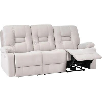 Beliani Sofá de Terciopelo Beige Eléctrico 3 Plazas - Salón Beliani Sofá de Terciopelo Beige Eléctrico 3 Plazas - Salón