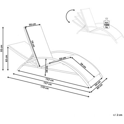 Beliani Sonnenliege Beige Verstellbar Modernes Design - Sun Lounger Beliani Sonnenliege Beige Verstellbar Modernes Design - Sun Lounger