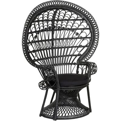 Beliani Pavia Pulu Rottinki Tuoli Musta 150 x 68 cm - Pavia Pulu Beliani Pavia Pulu Rottinki Tuoli Musta 150 x 68 cm - Pavia Pulu