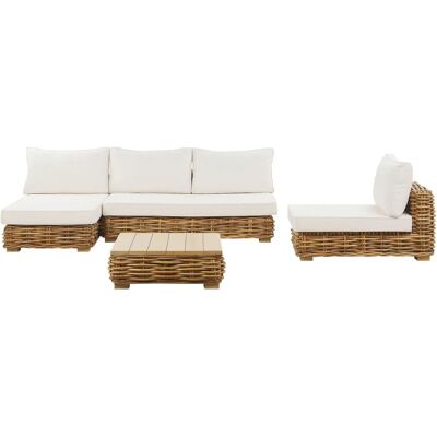 Beliani Gartencouch-Set - Natürlicher Rattan, Golden Brown, 4-Sitzer - Gartenset Beliani Gartencouch-Set - Natürlicher Rattan, Golden Brown, 4-Sitzer - Gartenset