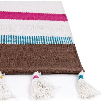 Alfombra de Algodón Multicolor Rayas Hechas a Mano 80x150 cm Alfombra de Algodón Multicolor Rayas Hechas a Mano 80x150 cm
