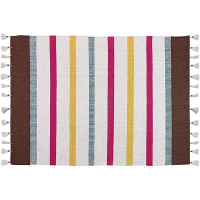 Alfombra de algodón multicolor 160 x 230 cm HISARLI - Alfombra Alfombra de algodón multicolor 160 x 230 cm HISARLI - Alfombra